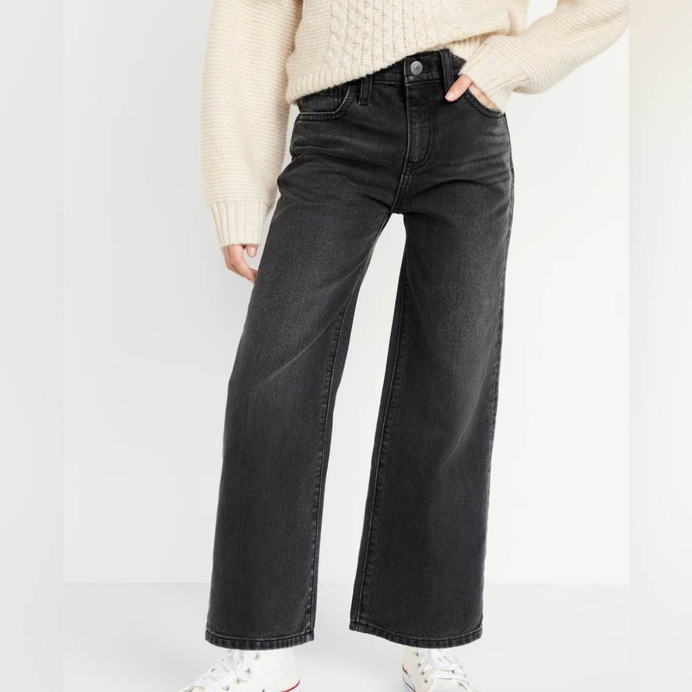 High-Waisted Baggy Wide-Leg Jeans Girls size 6